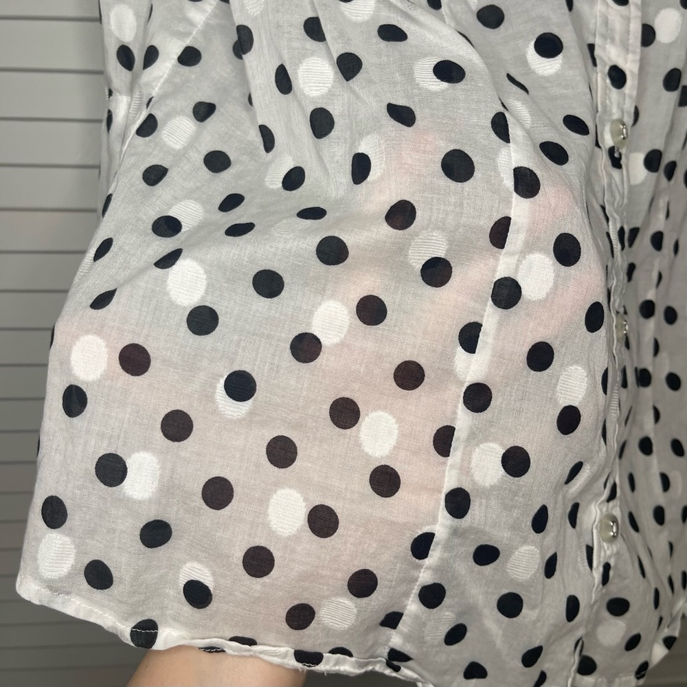 Karen Scott Polka Dot Button Down Shirt - Picture 3 of 6